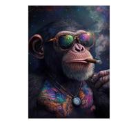 1000 Pieces Mini Jigsaw Puzzle Monkey Art for Adults | 52x38cm Cardboard, Office Decor, Durable Structure, Birthday Gift, Mind Relaxation