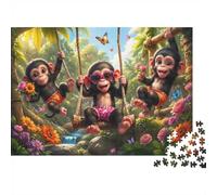 1000 Pieces Mini Jigsaw Puzzle Monkeys for Adults | 70x50cm Cardboard Home Decor Perfect Interlocking Birthday Gift Stress Relief