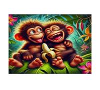 1000 Pieces Mini Jigsaw Puzzle Monkeys for Adults | 70x50cm Cardboard, Living Room Decor, Durable Structure, Birthday Gift, Mind Relaxation