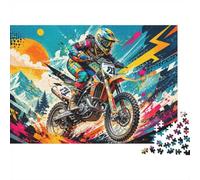 1000 Pieces Mini Jigsaw Puzzle Motorcycle Racing for Adults | 38x26cm Cardboard Living Room Decor Durable Structure Birthday Gift Mind Relaxation