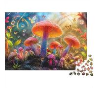 1000 Pieces Mini Jigsaw Puzzle Mushroom Butterfly for Adults | 38x26cm Cardboard Living Room Decor Durable Structure Birthday Gift Mind Relaxation