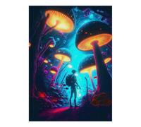 1000 Pieces Mini Jigsaw Puzzle Mushroom Forest for Adults | 38x26cm Cardboard, Living Room Decor, Durable Structure, Birthday Gift, Mind Relaxation