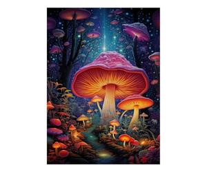 1000 Pieces Mini Jigsaw Puzzle Mushroom Forest for Adults | 70x50cm Cardboard, Living Room Decor, Durable Structure, Birthday Gift, Mind Relaxation