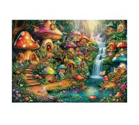 1000 Pieces Mini Jigsaw Puzzle Mushroom Village for Adults | 38x26cm Cardboard Home Decor Durable Structure Birthday Gift Mind Relaxation