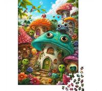 1000 Pieces Mini Jigsaw Puzzle Mushroom Village for Adults | 38x26cm Cardboard, Living Room Decor, Durable Structure, Birthday Gift, Mind Relaxation