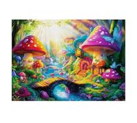1000 Pieces Mini Jigsaw Puzzle Mushroom Village for Adults | 52x38cm Cardboard, Living Room Decor, Premium Craftsmanship, Birthday Gift, Mind Relaxation