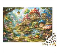 1000 Pieces Mini Jigsaw Puzzle Mushroom Village for Adults | 70x50cm Cardboard Home Decor Durable Structure Birthday Gift Mind Relaxation