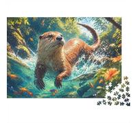 1000 Pieces Mini Jigsaw Puzzle Otter Nature for Adults | 38x26cm Cardboard, Living Room Decor, Premium Craftsmanship, Birthday Gift, Mind Relaxation
