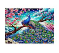 1000 Pieces Mini Jigsaw Puzzle Peacock Flowers for Adults