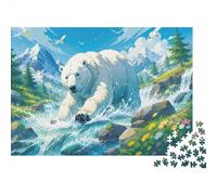 1000 Pieces Mini Jigsaw Puzzle Polar Bear Nature for Adults | 70x50cm Cardboard, Living Room Decor, Durable Structure, Birthday Gift, Mind Relaxation