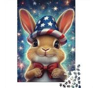 1000 Pieces Mini Jigsaw Puzzle Rabbit Bow Tie Stars for Adults