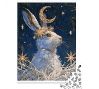 1000 Pieces Mini Jigsaw Puzzle Rabbit Moon Stars for Adults