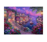 1000 Pieces Mini Jigsaw Puzzle Riverside Town for Adults | 38x26cm Cardboard Home Decor Durable Structure Birthday Gift Mind Relaxation