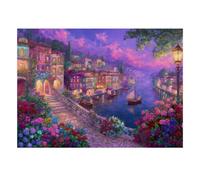 1000 Pieces Mini Jigsaw Puzzle Riverside Town for Adults | 52x38cm Cardboard, Living Room Decor, Durable Structure, Birthday Gift, Mind Relaxation