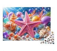 1000 Pieces Mini Jigsaw Puzzle Sea Star Shell for Adults | 70x50cm Cardboard, Living Room Decor, Durable Structure, Birthday Gift, Mind Relaxation