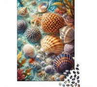 1000 Pieces Mini Jigsaw Puzzle Seashells for Adults | 38x26cm Cardboard Home Decor Durable Structure Birthday Gift Mind Relaxation