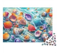1000 Pieces Mini Jigsaw Puzzle Seashells for Adults | 38x26cm Cardboard, Living Room Decor, Durable Structure, Birthday Gift, Mind Relaxation