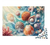 1000 Pieces Mini Jigsaw Puzzle Seashells for Adults | 52x38cm Cardboard Home Decor Durable Structure Birthday Gift Mind Relaxation