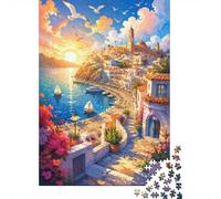 1000 Pieces Mini Jigsaw Puzzle Seaside Town for Adults