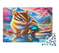 1000 Pieces Mini Jigsaw Puzzle Squirrel Duck for Adults