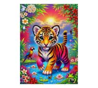 1000 Pieces Mini Jigsaw Puzzle Tiger Jungle for Adults