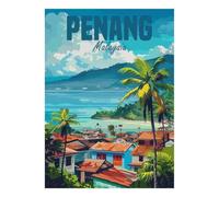 1000 Pieces Mini Jigsaw Puzzle Tropical Landscape for Adults | 38x26cm Cardboard, Living Room Decor, Durable Structure, Birthday Gift, Mind Relaxation