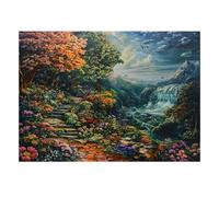 1000 Pieces Mini Jigsaw Puzzle Waterfall Pathway for Adults | 52x38cm Cardboard Home Decor Durable Structure Birthday Gift Stress Relief