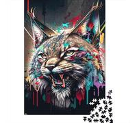 1000 Pieces Mini Jigsaw Puzzle Wild Cat Art for Adults | 38x26cm Cardboard, Living Room Decor, Durable Structure, Birthday Gift, Mind Relaxation