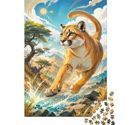 1000 Pieces Mini Jigsaw Puzzle Wild Cat for Adults | 52x38cm Cardboard, Living Room Decor, Durable Structure, Birthday Gift, Mind Relaxation