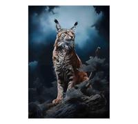 1000 Pieces Mini Jigsaw Puzzle Wild Cat for Adults | 52x38cm Cardboard, Living Room Decor, Durable Structure, Birthday Gift, Mind Relaxation
