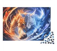 1000 Pieces Mini Jigsaw Puzzle Wild Cat for Adults | 52x38cm Cardboard, Living Room Decor, Durable Structure, Birthday Gift, Mind Relaxation