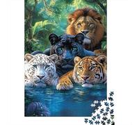 1000 Pieces Mini Jigsaw Puzzle Wild Cats for Adults