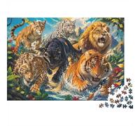 1000 Pieces Mini Jigsaw Puzzle Wild Cats for Adults