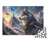 1000 Pieces Mini Jigsaw Puzzle Wolf Mountain Castle for Adults