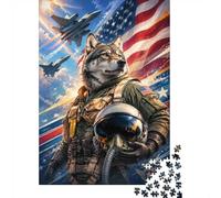 1000 Pieces Mini Jigsaw Puzzle Wolf Pilot for Adults | 70x50cm Cardboard, Office Decor, Durable Structure, Birthday Gift, Mind Relaxation