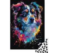 1000 Pieces Miniature American Shepherd Dog for Adults Difficult Jigsaw Paper Puzzle for Adults Christmas Eve Gifts 1000pcs (38x26cm)