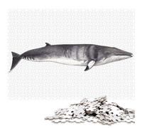 1000 Pieces Minke Whale Jigsaw Square Puzzle for Adults Wooden Puzzles Unique Challenge Games 1000pcs (75x50cm)