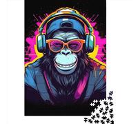 1000 Pieces Monkey Dj Music5 for Adults Difficult Jigsaw Puzzles for Adults Family Fun Jigsaws Puzzles 1000pcs (75x50cm)