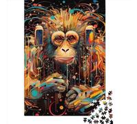 1000 Pieces Monkey Puzzle for Adults Wooden Puzzles Jigsaw Puzzles for Adults Educational Game Challenge Toy 1000pcs (75x50cm)