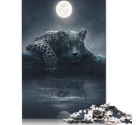1000 Pieces Moonlit Jaguar 2 for Adults Difficult Jigsaw Puzzles Puzzles Wooden Puzzles Educational Game for Adult Teenagers 1000pcs (75x50cm)