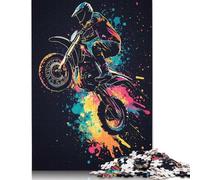1000 Pieces Motocross Rider in Action for Adults Difficult Jigsaw Puzzles Puzzle Jigsaws for Adults Family Activity Jigsaw Puzzles 1000pcs (75x50cm)
