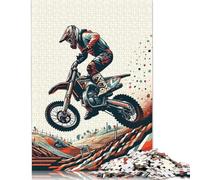 1000 Pieces Motocross Wpap Pop Art Creative Square Jigsaw Puzzles for Adults & Wooden Puzzles Challenging Game 1000pcs (75x50cm)