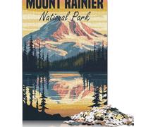 1000 Pieces Mount Rainier National Park Poster Jigsaw Puzzles Paper Puzzles for Adults & Teenager Family Game for Adults And Teenagers 38x26cm/1000pcs