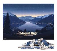 1000 Pieces Mount Rigi, Switzerland at Night Square Jigsaw Puzzles for Adults And Wooden Puzzles Children Puzzles 1000pcs (75x50cm)