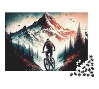 1000 Pieces Mountain Biking Jigsaw for Adults paper Puzzle Brain Training Educational Landscape Puzzle Home Decor 52x38cm/1000pcs