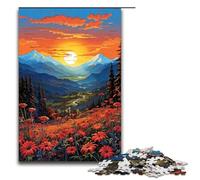 1000 Pieces Mountain Landscape with Wild Flowers Puzzle Game Jigsaw Puzzle for Adults Suitable for Couples for And Teenager Age 14 Years Up 1000 PCS(75x50cm)