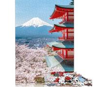 1000 Pieces Mt Fuji And Peace Pagoda Creative Square Jigsaw Puzzles for Adults And Wooden Puzzles Challenging Game 1000pcs (75x50cm)