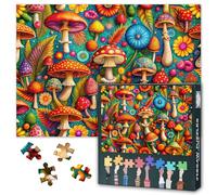1000 Pieces Mushroom Puzzles for Adults Bright Colored Mushroom Puzzle Game Challenging Jigsaw Puzzles for Adults, Adult Jigsaw Puzzle as Gift Home Wall Decor (27.5"x19.7")