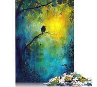 1000 Pieces Mystical Forest Song Jigsaw Square Puzzle for Adults Wooden Puzzles Unique Challenge Games 1000pcs (75x50cm)