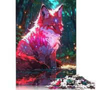 1000 Pieces 'Mystical Fox in Enchanted Forest Jigsaw Puzzle Wooden Puzzle Adult Jigsaw Puzzle Sustainable Puzzle for Adults 1000pcs (75x50cm)